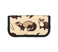 QGWDYYJQ Hairy Ferret - Astuccio in tela con stampa di furetto, Nero , Taglia unica, Portamonete