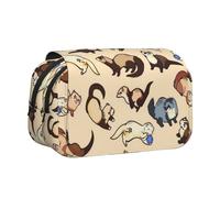 QGWDYYJQ Hairy Ferret - Astuccio porta penne a conchiglia con stampa di furetto, Nero , Taglia unica, Portamonete