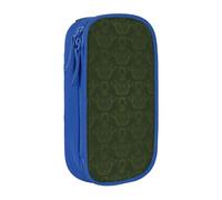 QGWDYYJQ Hunter - Astuccio portamatite a doppio strato, con motivo floreale e petali stampati, grande capacità, organizer portatile, Blu, Taglia unica, Portamonete