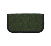 QGWDYYJQ Hunter - Astuccio portapenne in tela con stampa floreale verde e petali, Nero , Taglia unica, Portamonete