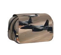QGWDYYJQ Jet Fighter - Astuccio porta penne a conchiglia con stampa a doppia conchiglia, organizer portatile, Nero , Taglia unica, Portamonete