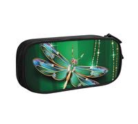 QGWDYYJQ Jewel Dragonfly - Astuccio per cancelleria con stampa di libellula, organizer portatile, Nero , Taglia unica, Portamonete