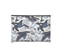 QGWDYYJQ Killer Whale - Borsa cosmetica riutilizzabile in carta stampata