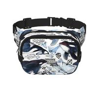 QGWDYYJQ Killer Whale - Marsupio quadrato a doppio strato con stampa orca, Nero , Taglia unica