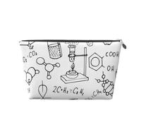 QGWDYYJQ La stampa di chimica ha stampato la borsa cosmetica portatile della pochette della borsa cosmetica di viaggio di viaggio, Argento, Taglia unica