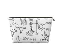 QGWDYYJQ La stampa di chimica ha stampato la borsa cosmetica portatile della pochette della borsa cosmetica di viaggio di viaggio, Oro, Taglia unica
