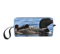QGWDYYJQ Loon Birds - Borsa porta trucchi con stampa di uccelli