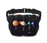 QGWDYYJQ Marsupio a doppio strato con stampa del sistema solare Jupiter Saturn, Nero , Taglia unica