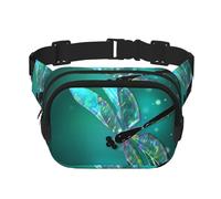 QGWDYYJQ Marsupio a doppio strato con stampa di libellula animale galassia borsa da viaggio, Nero , Taglia unica