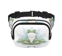 QGWDYYJQ Marsupio a doppio strato con stampa rana yoga divertente borsa da viaggio, Nero , Taglia unica