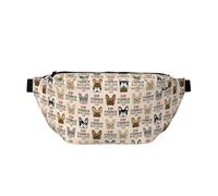 QGWDYYJQ Marsupio a tracolla con stampa bulldog francese, Nero , Taglia unica