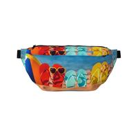 QGWDYYJQ Marsupio a tracolla con stampa di infradito su una spiaggia sabbiosa, Nero , Taglia unica