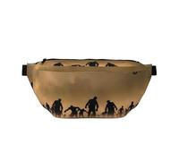 QGWDYYJQ Marsupio a tracolla con stampa di molti zombie, borsa da viaggio, Nero , Taglia unica