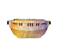 QGWDYYJQ Marsupio a tracolla con stampa note musicali per pianoforte e violino, borsa da viaggio, Nero , Taglia unica