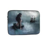 QGWDYYJQ Mermaid Girl And Sailing on Sea Pirate Ship stampato Laptop Bag Laptop Bag Borsa protettiva per computer portatile