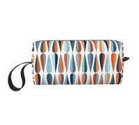 QGWDYYJQ Mid Century Modern Retro con forme a goccia Stampate Ricevi Borsa Piccola Borsa per il Trucco Portatile Borsa di Immagazzinaggio