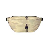 QGWDYYJQ Old Lighthouse - Marsupio con stampa a tracolla, borsa da viaggio, Nero , Taglia unica