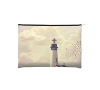 QGWDYYJQ Old Lighthouse - Sacchetto cosmetico riutilizzabile in carta stampata