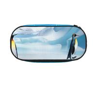 QGWDYYJQ Penguins On The Iceberg - Astuccio per matite con stampa, astuccio portatile per cancelleria, Nero , Taglia unica, Portamonete