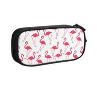 QGWDYYJQ Pink Flamingo Pattern Stampato Pencase Cancelleria Caso Organizzatore Portatile, Nero , Taglia unica, Portamonete
