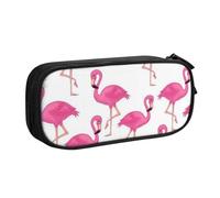 QGWDYYJQ Pink Flamingo stampato penna astuccio cancelleria organizzatore portatile, Nero , Taglia unica, Portamonete