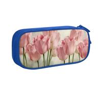 QGWDYYJQ Pink Tulips - Astuccio per cancelleria con stampa di tulipani, portatile, Blu, Taglia unica, Portamonete