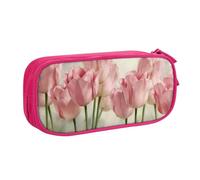 QGWDYYJQ Pink Tulips - Astuccio per cancelleria con stampa di tulipani, portatile, rosa, Taglia unica, Portamonete