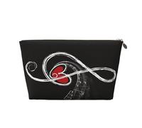QGWDYYJQ Pochette portatile da viaggio in pelle stampata con simboli musicali e scritta "Love", Oro, Taglia unica