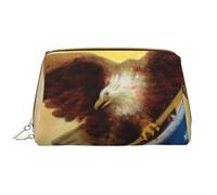 QGWDYYJQ Pochette portatile in pelle stampata con astronauta e alieno, Americano Usa Bandiera Aquila Arte, Taglia unica