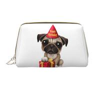 QGWDYYJQ Pochette portatile in pelle stampata con libellula, Carino Buon Compleanno Carlino Cucciolo, Taglia unica