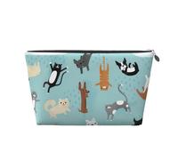 QGWDYYJQ Raining Cats & Dogs borsa da toilette da viaggio in pelle stampata borsa cosmetica portatile pochette, Argento, Taglia unica