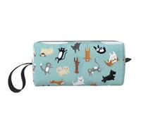 QGWDYYJQ Raining Cats & Dogs - Borsa per il trucco con stampa di cani e gatti, piccola borsa per il trucco