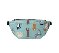 QGWDYYJQ Raining Cats & Dogs - Marsupio a tracolla con stampa di cani e gatti, Nero , Taglia unica