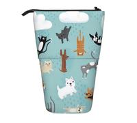 QGWDYYJQ Raining Cats & Dogs - Matita telescopica con stampa di cani e gatti