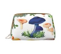 QGWDYYJQ Sacchetto cosmetico portatile del sacchetto di trucco del cuoio stampato del fungo della pittura giapponese della borsa della pochette della borsa da toilette, bianco, Taglia unica