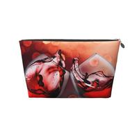 QGWDYYJQ Sacchetto cosmetico portatile della pochette della borsa cosmetica di viaggio di cuoio stampata degli applausi del bicchiere di vino rosso, Argento, Taglia unica