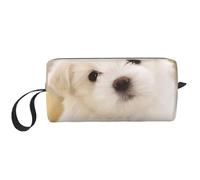 QGWDYYJQ Simpatico cucciolo maltese stampato ricevono borsa piccola borsa per il trucco borsa portatile di stoccaggio