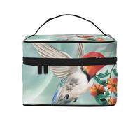 QGWDYYJQ Trousse da viaggio con stampa di Hummingbird is Flying con rami floreali