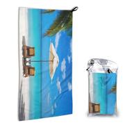 QGWDYYJQ White Beach Tropical Sea stampato Asciugamano ad asciugatura rapida 40,6 x 80 cm asciugamano