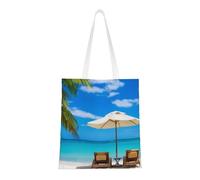 QGWDYYJQ White Beach Tropical Sea stampato Totes riutilizzabile Shopping Bag Casual Borsa a tracolla