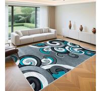 QGYFRE Tappeti E Tappetini Tappeto Camera Da Letto 180x230cm Blu Grigio Modelli geometrici astratti moderni per il soggiorno giovane ragazzo