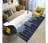 QGYFRE Tappeto Divano Soggiorno Gomma Bambini geometrico moderno giallo scendiletto camera da letto blu 60x120CM angolare cucina tappetini antiscivolo per doccia Tappet