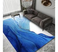 QGYFRE Tappeto Ingresso Interno Insonorizzante tappeti sala 50x80CM blu astratto in inchiostro e acqua cucina lavabile antiscivolo