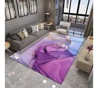 QGYFRE Tappeto Ingresso Interno Stanza camera bambini 50x80CM viola blu astratto in inchiostro e acqua cameretta tappeti soggiorno grandi