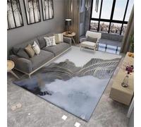 QGYFRE Tappeto Ingresso Interno Tappeti Per Salotto camera da letto 50x80CM blu grigio astratto in inchiostro cinese tappetto soggiorno piccolo