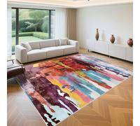 QGYFRE Tappeto Ingresso Interno tris tappeti camera da letto 170x240cm Viola Design astratto moderno blu per il soggiorno in ufficio moderni salotto