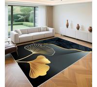 QGYFRE Tappeto Morbido Giochi Bambini Grande 200x300cm Blu Modello foglie moderne giallo nero per la cucina del soggiorno tris tappeti camera da letto