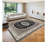 QGYFRE Tris Tappeti Camera Da Letto decorazioni soggiorno 170x240cm Nero Retro floral motif per tappeto bambini cameretta