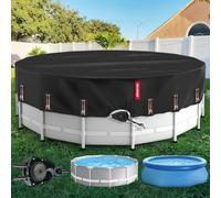 QH.HOME Copertura per piscina rotonda da 4,5 m con cricchetto brevettato a serraggio rapido, coperture solari per piscine fuori terra, protezione per piscina in un unico pezzo resistente agli strappi