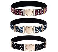 QH-Shop Cintura Jean per Ragazze Moda Donne Cintura in Pelle PU Vita Classica con Fibbia a Cuore per Abiti Ragazza Delle Signore Jeans Vestiti Pantaloni Sottili 3 Pezzi